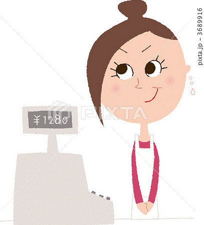 レジに立つ女性店員 3689916
