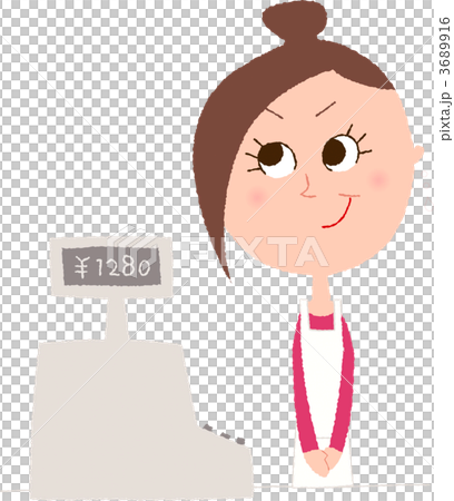 レジに立つ女性店員 3689916