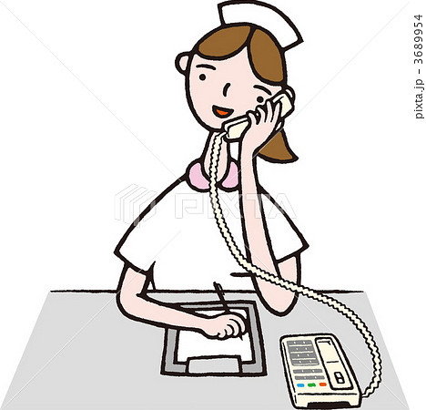 Nurse Speaking On The Phone Stock Illustration