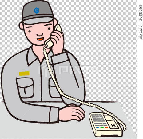 電話で話す救急隊員 電話で話す救急隊員 3689969