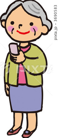 携帯メールをする老人女性 携帯メールをする老人女性 3690583