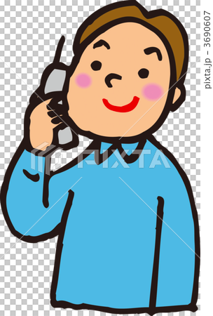 Middle-aged man talking on the phone Middle-aged man talking on the phone 3690607