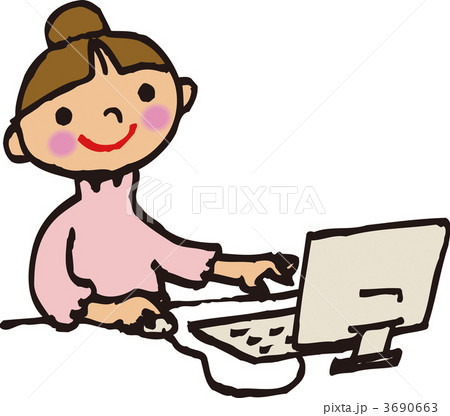 PCを使う女の子 3690663