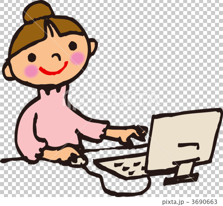 PCを使う女の子 3690663