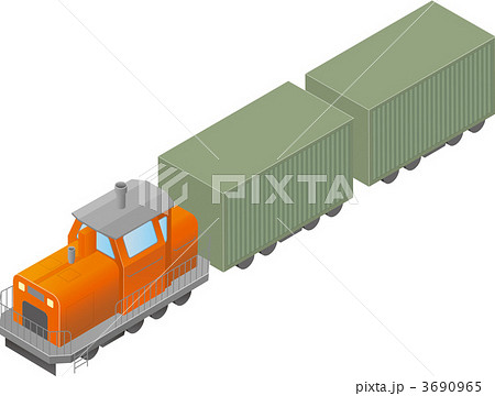 貨物列車のイラスト素材 3690965 Pixta