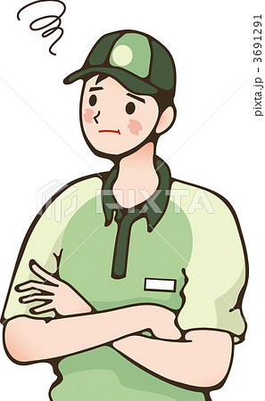 悩む宅配ドライバー 3691291