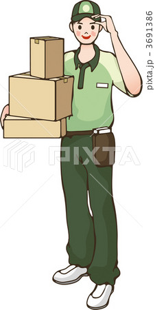 荷物をかかえる宅配ドライバー 荷物をかかえる宅配ドライバー 3691386