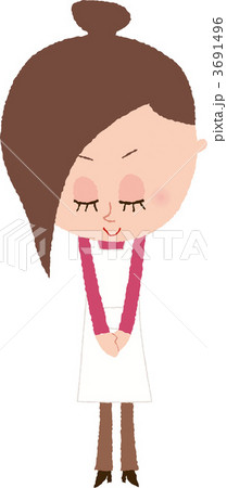 お辞儀する女性店員 3691496