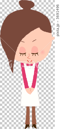 お辞儀する女性店員 3691496