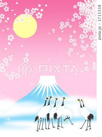 鶴と富士山 3715338