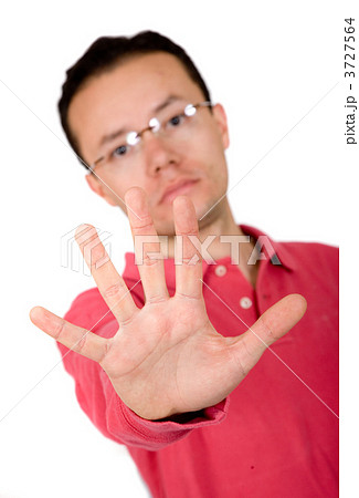 casual guy hand - stop casual guy hand - stop 3727564