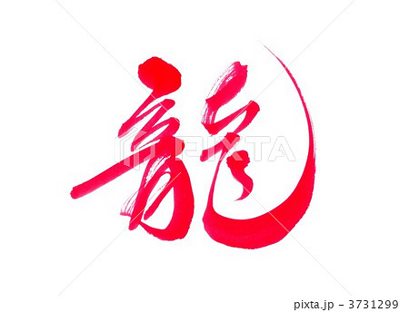 筆文字 漢字 龍のイラスト素材