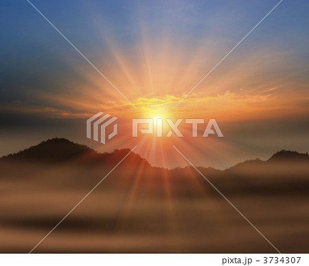 朝日 太陽 日の出のイラスト素材