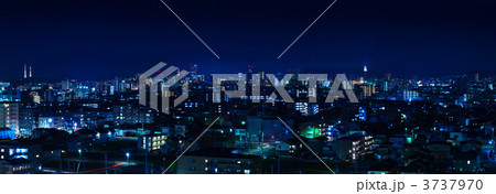 仙台夜景パノラマ左側　【12532 × 4352、パノラマ版】 3737970