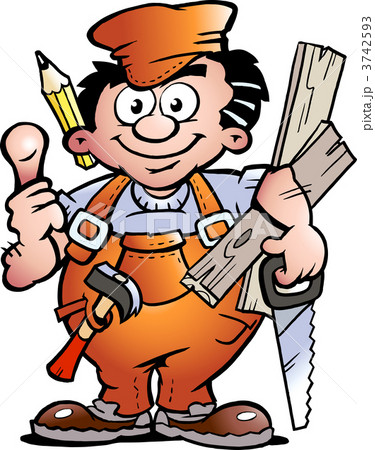 Hand-drawn Vector illustration of an Carpenter Handyman 3742593