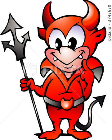 Hand-drawn Vector illustration of an Little Red Devil Boy 3742620