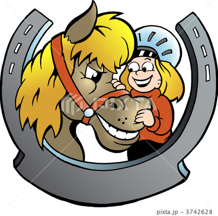 Hand-drawn Vector illustration of an Rider and Horse 3742628