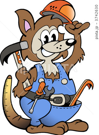 Hand-drawn Vector illustration of an Kangaroo Handyman 3742630