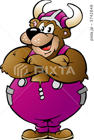 Hand-drawn Vector illustration of an Viking Bear in Purple Overa Hand-drawn Vector illustration of an Viking Bear in Purple Overa 3742649