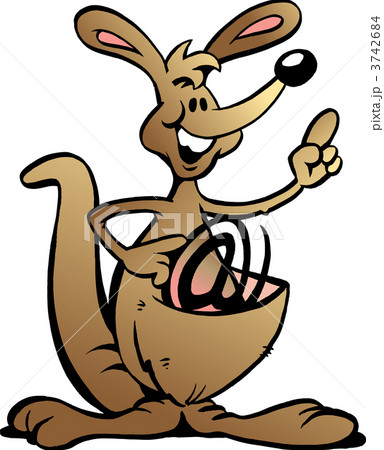 Hand-drawn Vector illustration of an Kangaroo with an Internet S 3742684