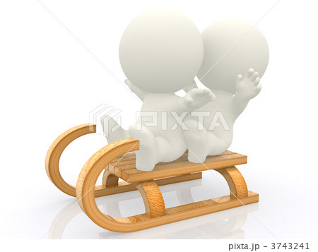 3D people on a sled 3D people on a sled 3743241