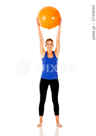 Exercising with pilates ball 3744092