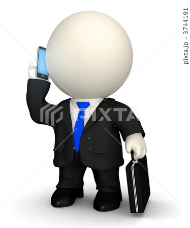 3D Business man on the phone 3744191