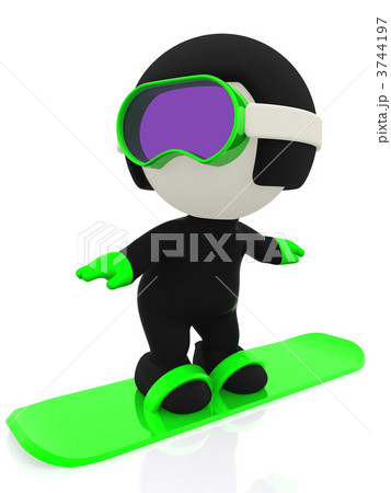 3D man snowboarding 3744197