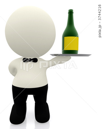 3D waiter with champagne 3744216