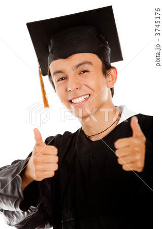 Graduate with thumbs up 3745176