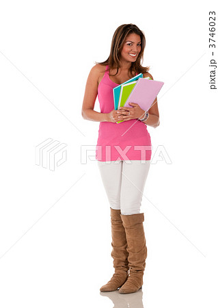 Female student isolated Female student isolated 3746023
