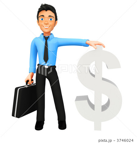 3D man with dollar sign 3D man with dollar sign 3746024