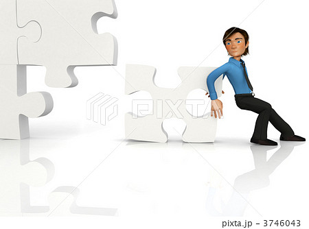 3D business man - puzzle assembling 3D business man - puzzle assembling 3746043