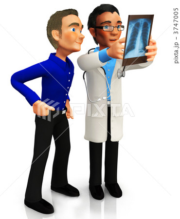 3D doctor looking an x-ray 3D doctor looking an x-ray 3747005