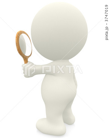 3D person looking in a mirror 3747019