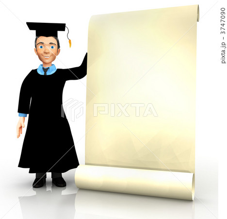 3D graduate with banner 3747090