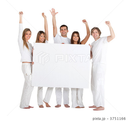 People with a banner 3751166