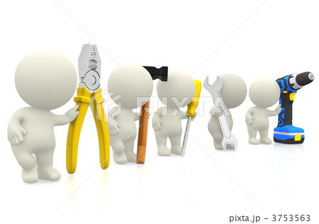 3D guys with tools 3753563