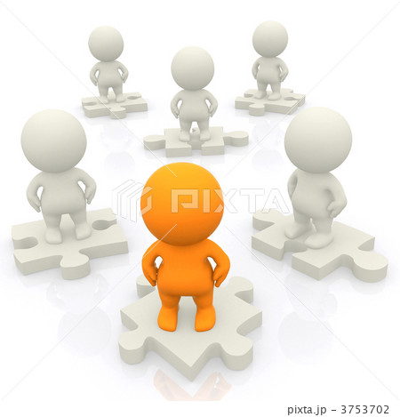 3D group standing 3D group standing 3753702