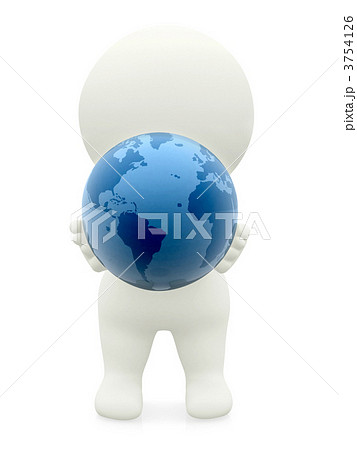 3D person holding the Earth 3D person holding the Earth 3754126