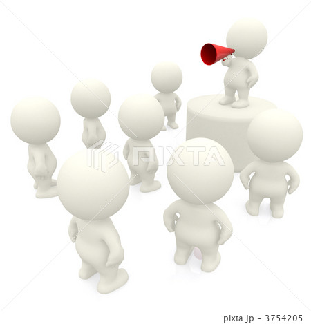 3d person making a speech on loudspeaker 3d person making a speech on loudspeaker 3754205