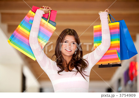 Happy shopping woman Happy shopping woman 3754909