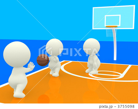 3D people playing basketball 3755098