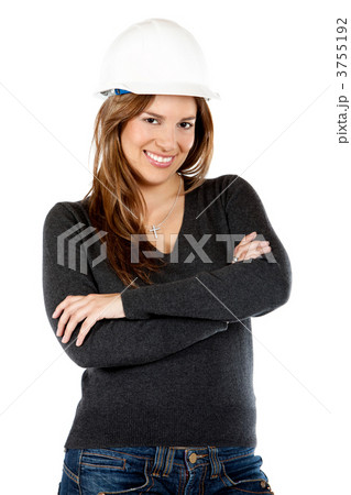 Female engineer with a helmet 3755192