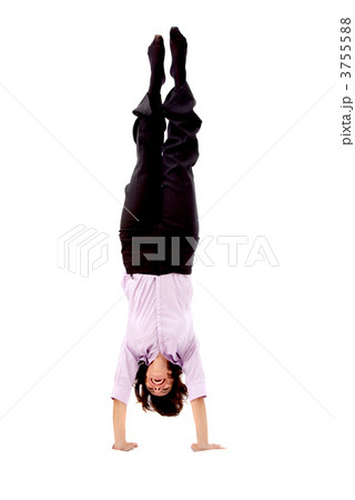 business woman doing the handstand 3755588