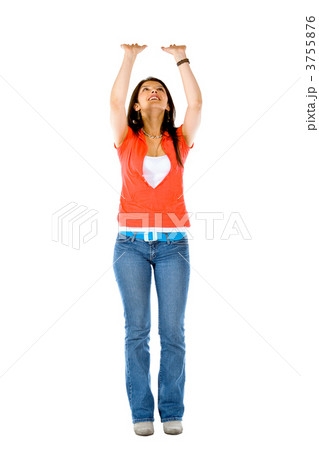 Casual woman pushing up 3755876