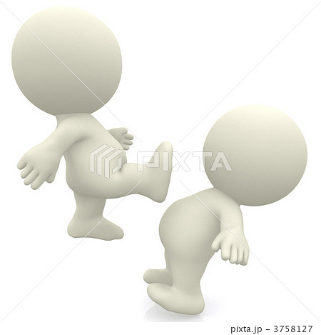3D person kicking another 3758127