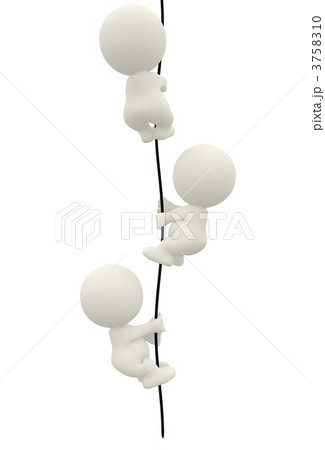 3D men climbing rope 3758310