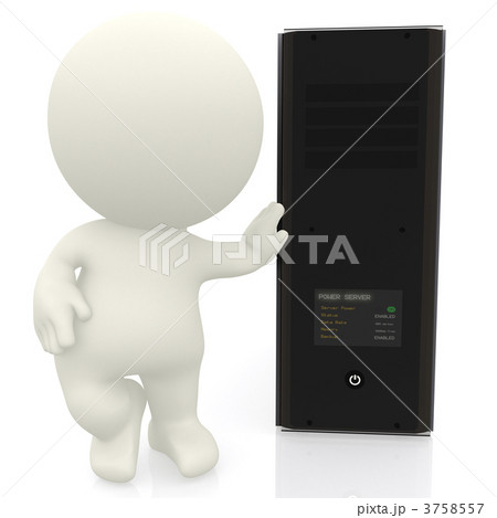 3D man with power server 3758557