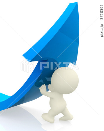 3D person lifting an arrow 3758595